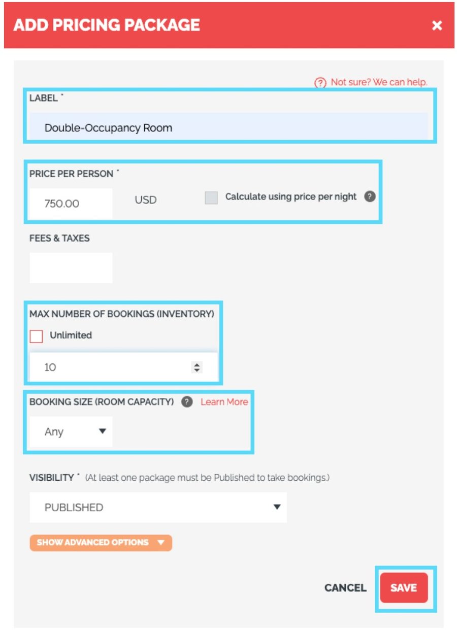 How-To: Understand and Set Up Your Pricing Packages - including room ...