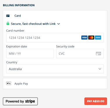 apple pay payment intents - no adaptive pricing