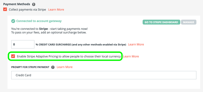 enable adaptive pricing