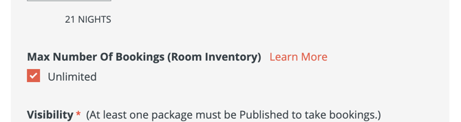 max bookings room inventory