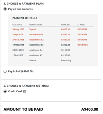 overdue payments example