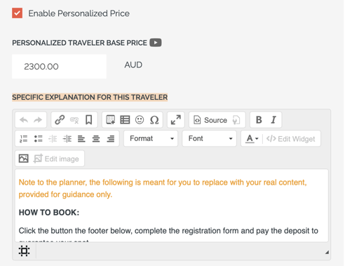 personalize pricing explanation