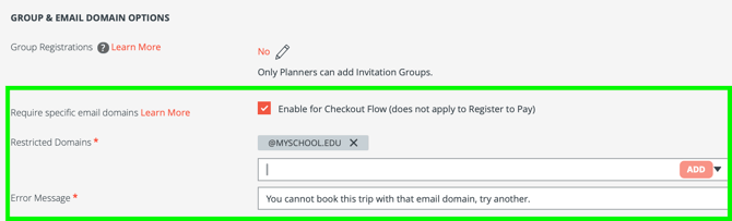 require email domain to checkout
