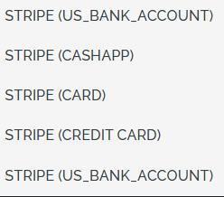 stripe - payment - types