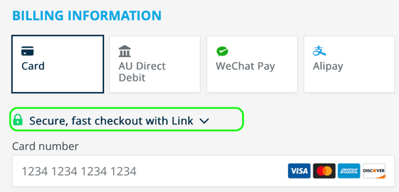 stripe with link collapsed