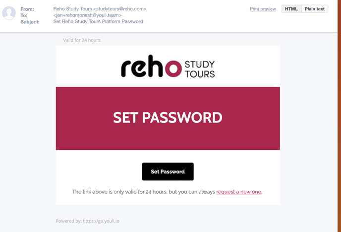 Reho Set Password Image